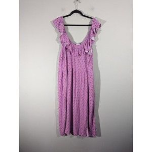 NWT‎ Ava & Viv Lavender Polka Dot Ruffle Trim Midi Dress Women Plus Size 3X